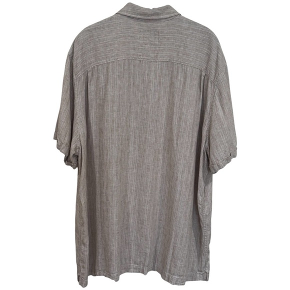 Rails Tan and White Vertical Stripe Linen Blend Camp Shirt Men’s Size XXL - Picture 5 of 11